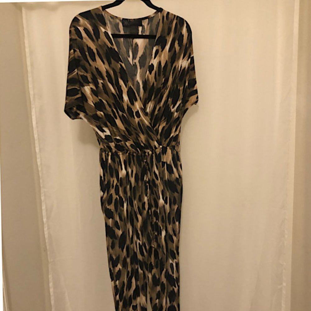 Kardashian Kollection, Size L, Leopard Jumpsuit